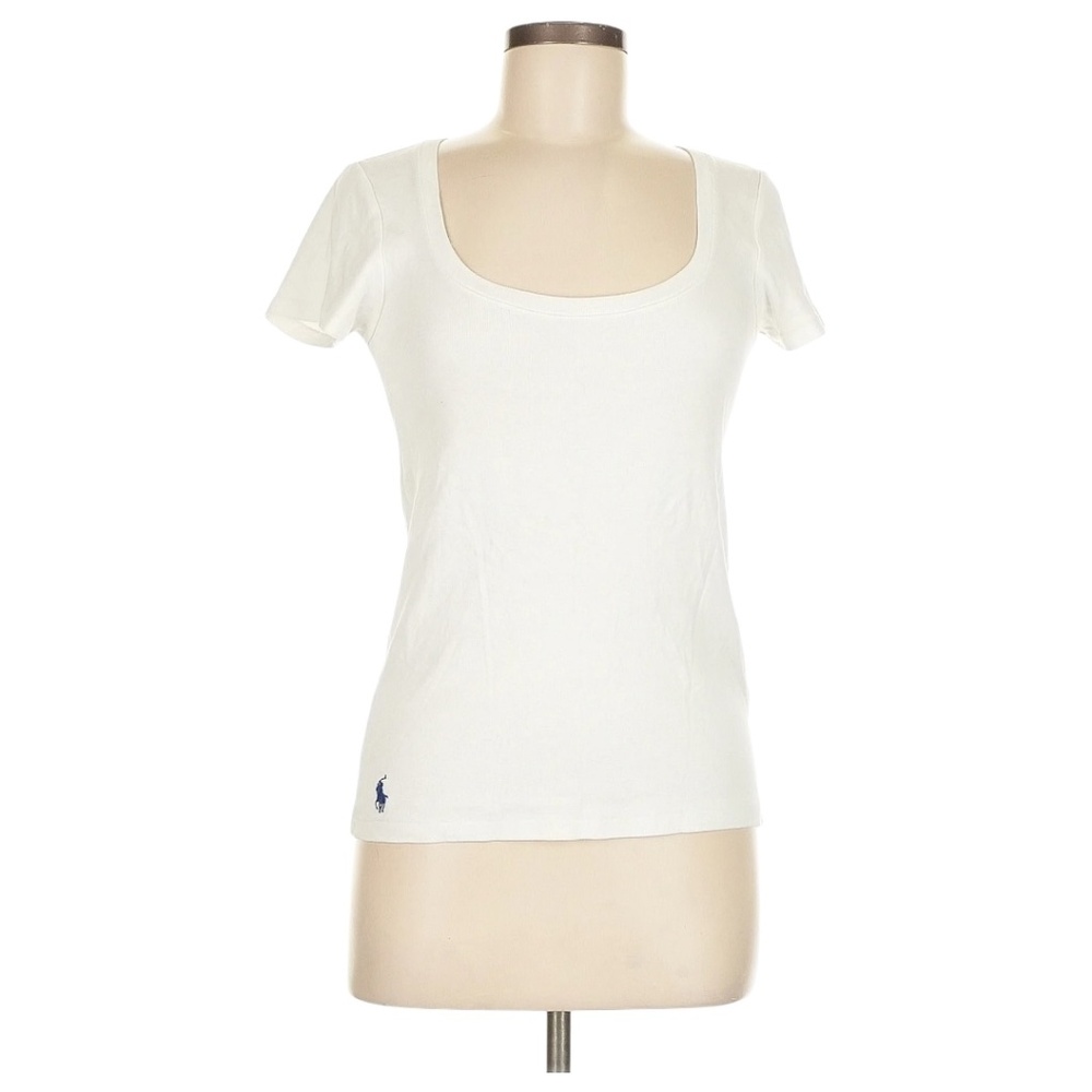 Ralph Lauren 100% Cotton Scoop Neck Classic White 90s T-Shirt Size Medium